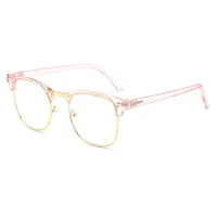 Classic Sunglasses Retro Rice Nail Half Frame Sunglasses Men's And Women's Fashion Color Film Reflective Glasses Manufacturers Wholesale sku image 19