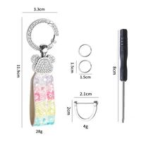 Light Luxury Diamond Bear Car Advanced Keychain Pendant Creative French Ins Style Women's Bag Key Chain Ornament sku image 8