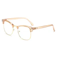 Classic Sunglasses Retro Rice Nail Half Frame Sunglasses Men's And Women's Fashion Color Film Reflective Glasses Manufacturers Wholesale sku image 20
