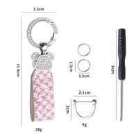 Light Luxury Diamond Bear Car Advanced Keychain Pendant Creative French Ins Style Women's Bag Key Chain Ornament sku image 9