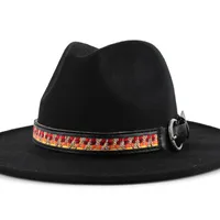 Cowboy Hat Hat With Decorative Ethnic Style Hat Straw Hat Hot Hat Belt sku image 82
