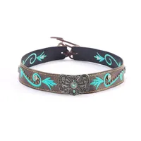 Cowboy Hat Hat With Decorative Ethnic Style Hat Straw Hat Hot Hat Belt sku image 88