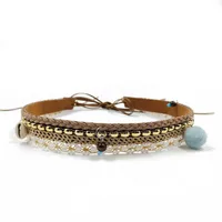 Cowboy Hat Hat With Decorative Ethnic Style Hat Straw Hat Hot Hat Belt sku image 84