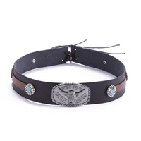 Cowboy Hat Hat With Decorative Ethnic Style Hat Straw Hat Hot Hat Belt sku image 83