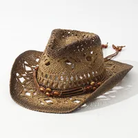 Cowboy Hat Hat With Decorative Ethnic Style Hat Straw Hat Hot Hat Belt sku image 70