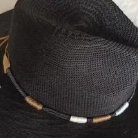 Cowboy Hat Hat With Decorative Ethnic Style Hat Straw Hat Hot Hat Belt sku image 23
