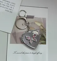 Butterfly Love Mirror Double-sided Folding Pendant Mirror Ins Bag Hanging High-grade Sense Car Keychain Cosmetic Mirror Pendant sku image 1
