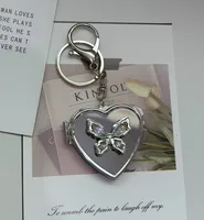 Butterfly Love Mirror Double-sided Folding Pendant Mirror Ins Bag Hanging High-grade Sense Car Keychain Cosmetic Mirror Pendant sku image 2
