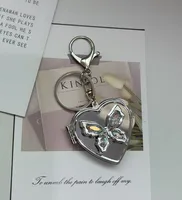 Butterfly Love Mirror Double-sided Folding Pendant Mirror Ins Bag Hanging High-grade Sense Car Keychain Cosmetic Mirror Pendant sku image 4