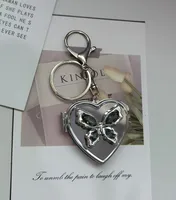 Butterfly Love Mirror Double-sided Folding Pendant Mirror Ins Bag Hanging High-grade Sense Car Keychain Cosmetic Mirror Pendant sku image 5