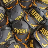 In Stock  Printed Captain Trucker Cap Embroidered Leaves Baseball Cap Pool Party Hat Personalized Mesh Cap main image 2