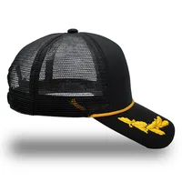 In Stock  Printed Captain Trucker Cap Embroidered Leaves Baseball Cap Pool Party Hat Personalized Mesh Cap main image 4