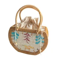 Nordic Style Handmade Basket Shell Rattan Woven Storage Picnic Travel Basket Handmade Woven Handbag main image 5