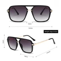 3583 Double Beam Plastic Metal Classic Sunglasses Sunglasses  E-commerce Foreign Trade  UV400 Fashion main image 5