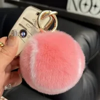 Cute Tennis High Sense Plush Car Keychain Pendant Ins Pompom Bag Gift School Bag Plush Jewelry main image 2