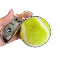 Cute Tennis High Sense Plush Car Keychain Pendant Ins Pompom Bag Gift School Bag Plush Jewelry main image 5