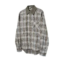Jiayi Library Men's  Spring American Retro Cleanfit Tie-Dye Old Plaid Shirt Advanced Shirt main image 1