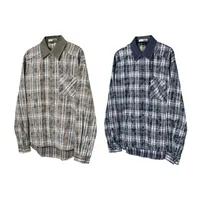Jiayi Library Men's  Spring American Retro Cleanfit Tie-Dye Old Plaid Shirt Advanced Shirt main image 5