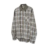 Jiayi Library Men's  Spring American Retro Cleanfit Tie-Dye Old Plaid Shirt Advanced Shirt sku image 4