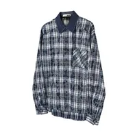 Jiayi Library Men's  Spring American Retro Cleanfit Tie-Dye Old Plaid Shirt Advanced Shirt sku image 2