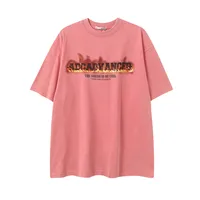 Jiayiku Men's  Summer American Retro Hip Hop Brand Heavy Washed Tee Flame Print Short Sleeve T-Shirt main image 1