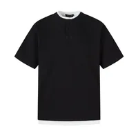 Jiayiku Men's  Summer New Niche Personalized Half Open Collar Simple All-match T-shirt Men's Short-sleeved Base Shirt main image 3