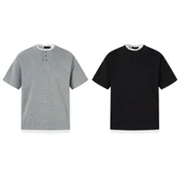 Jiayiku Men's  Summer New Niche Personalized Half Open Collar Simple All-match T-shirt Men's Short-sleeved Base Shirt main image 5