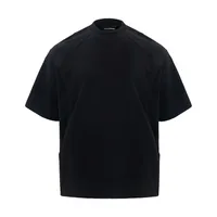 Jiayiku Men's  Summer New Niche Personality Stitching Simple Solid Color T-Shirt Short-sleeved Trendy Men's Base Shirt sku image 4