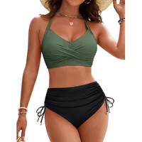 New   Split Swimsuit Women's Sexy High Waist Drawstring Bikini Suit  Bikini Swimsuit main image 4