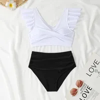 New    Bikini Sexy Pit Tube Top High Split Front Twist Swimsuit Bikini sku image 6