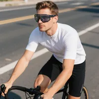 New Men's And Women's Outdoor Riding Sunglasses Conjoined Bicycle Windshield Glasses  Sports Square Sunglasses main image 1
