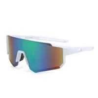 New Men's And Women's Outdoor Riding Sunglasses Conjoined Bicycle Windshield Glasses  Sports Square Sunglasses sku image 5
