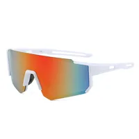New Men's And Women's Outdoor Riding Sunglasses Conjoined Bicycle Windshield Glasses  Sports Square Sunglasses sku image 6