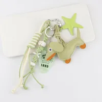 Cute Leather Dachshund Keychain Starfish Letter Knot Decoration Multicolor Optional Bag Cute Fun Hanging Jewelry sku image 1
