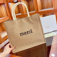 Spot Large Capacity Linen Women's Bag Fashion Linen Handbag Student Class Simple Shoulder Tote Bag sku image 10