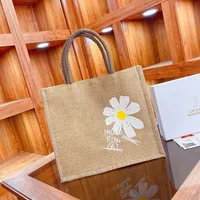 Spot Large Capacity Linen Women's Bag Fashion Linen Handbag Student Class Simple Shoulder Tote Bag main image 1