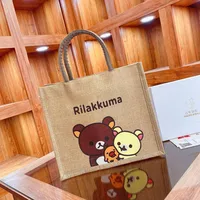 Spot Large Capacity Linen Women's Bag Fashion Linen Handbag Student Class Simple Shoulder Tote Bag sku image 5