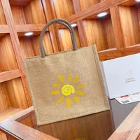 Spot Large Capacity Linen Women's Bag Fashion Linen Handbag Student Class Simple Shoulder Tote Bag sku image 7