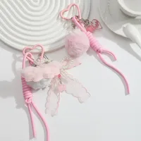 Explosive Ins Style Sweet Bag Pendant Plush Ball Mesh Bow Girl Accessories Keychain Gift main image 1