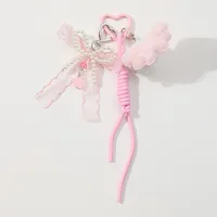 Explosive Ins Style Sweet Bag Pendant Plush Ball Mesh Bow Girl Accessories Keychain Gift sku image 1