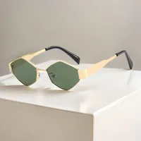 New  Diamond-Shaped Arc De Triomphe Fashion Sunglasses Trendy Metal Small Frame Polygon Sunglasses Avant-Garde sku image 3