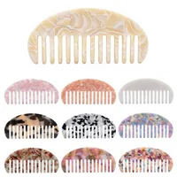 Acetic Acid Semicircle Hair Comb Acetic Acid Plate Marble Pattern Anti-static  Comb Portable Fashion Hairdressing main image 1