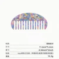 Acetic Acid Semicircle Hair Comb Acetic Acid Plate Marble Pattern Anti-static  Comb Portable Fashion Hairdressing sku image 6