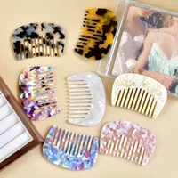 New Acetic Acid Comb Acetic Acid Plate Marble Pattern Anti-static  Comb Portable Fashion Hairdressing main image 2