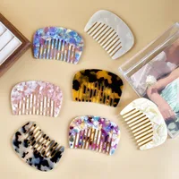 New Acetic Acid Comb Acetic Acid Plate Marble Pattern Anti-static  Comb Portable Fashion Hairdressing main image 3