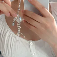 Original Dream Jellyfish Mobile Phone Chain Crystal Clear Marine Life Keychain Curve Metal Pendant Ins main image 4