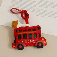 London Bus Car Leather Bag Pendant Key Chain Accessories Handmade Coffee Cup Simple Bag Pendant main image 4