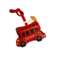 London Bus Car Leather Bag Pendant Key Chain Accessories Handmade Coffee Cup Simple Bag Pendant main image 5