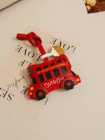 London Bus Car Leather Bag Pendant Key Chain Accessories Handmade Coffee Cup Simple Bag Pendant sku image 1