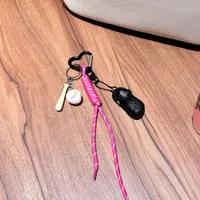 Mobile Phone Lanyard Dopamine Baseball Keychain Anti-loss Wristband Rope Water Cup Bag Woven Short Lanyard sku image 1